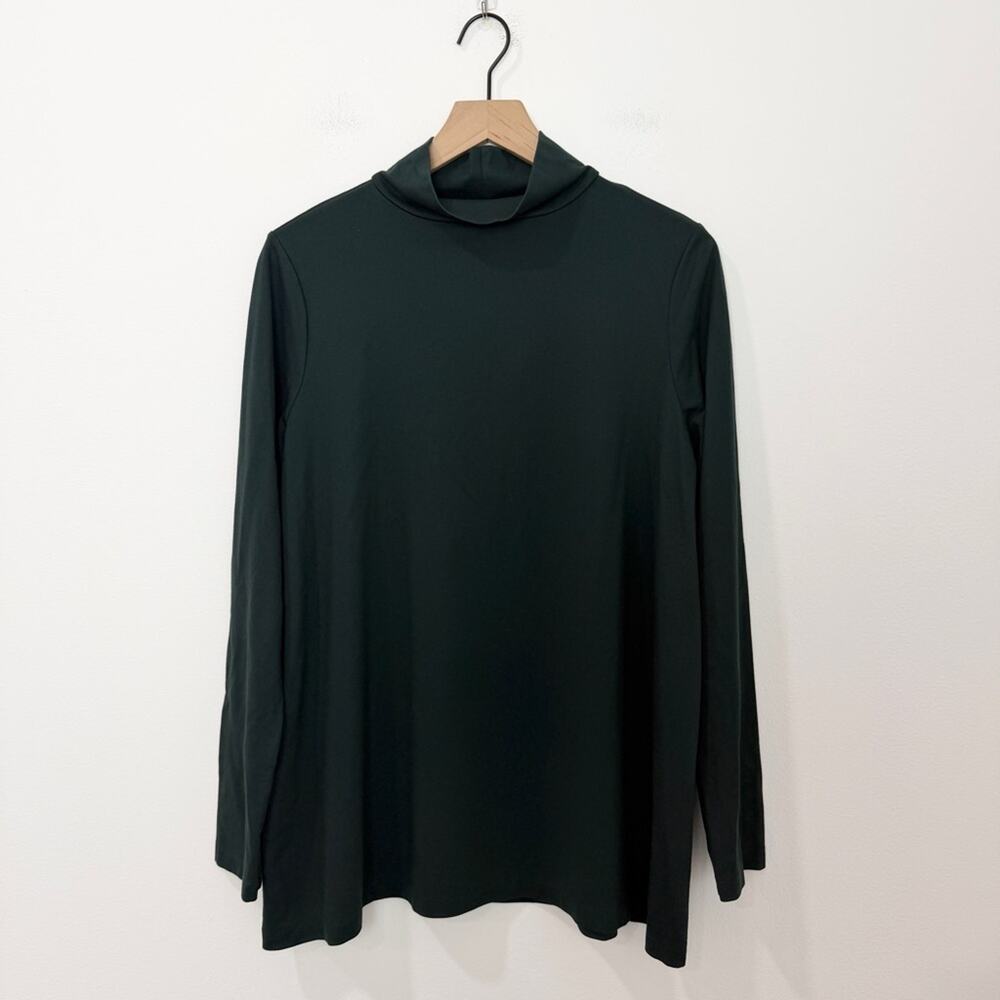 Bryn Walker Tunic Juniper Green Mock Neck Pieran Long Sleeve Medium